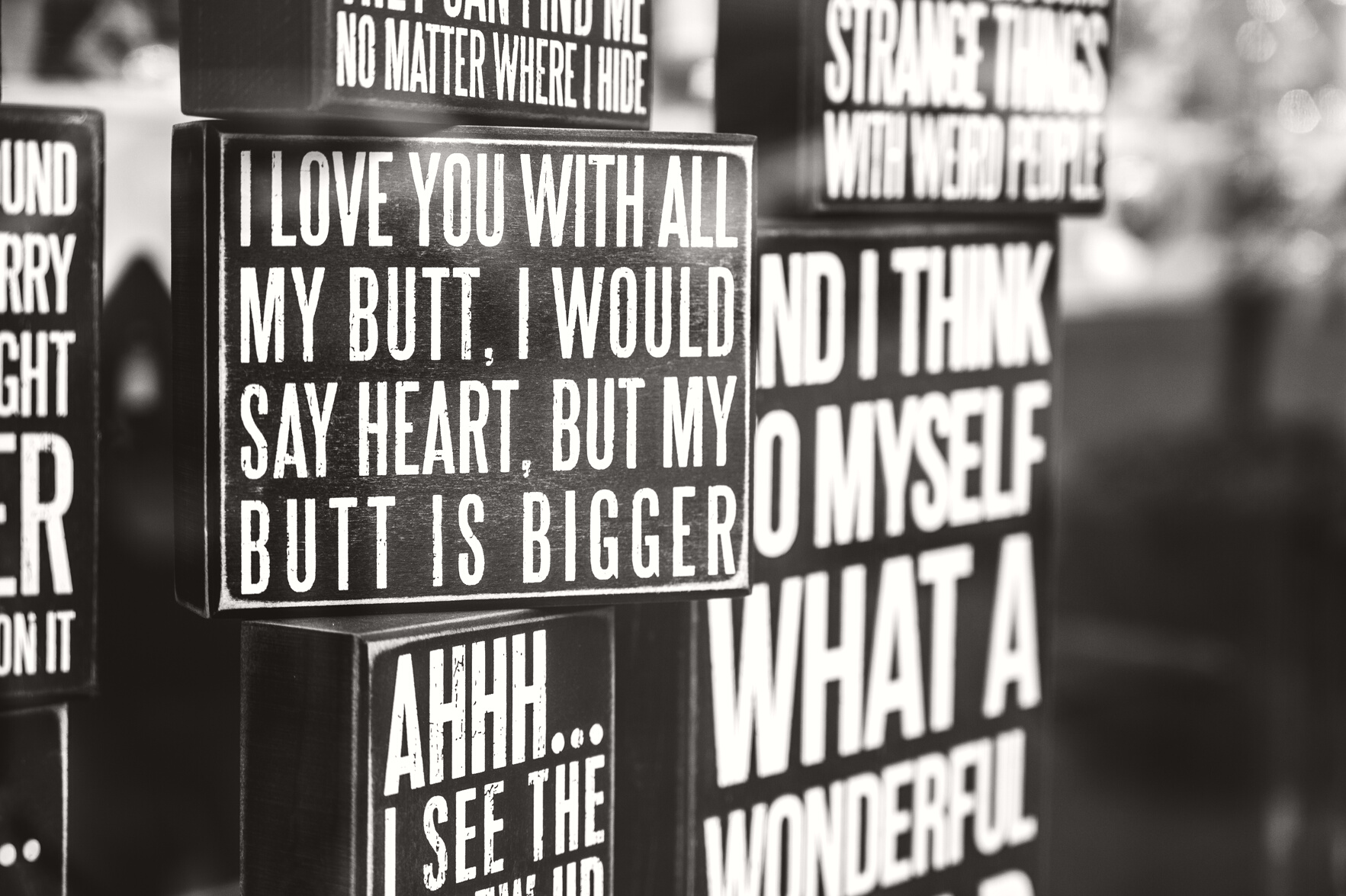 Signages In Black and White